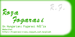 roza fogarasi business card